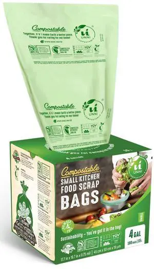 4 Gallon Compostable Trash Bags, 100 Count, Extra Thick 0.75 Mil 4 Gallon Compostable Trash Bags, 100 Count, Extra Thick 0.75 Mil