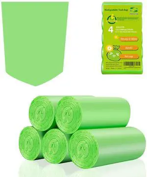 4 Gallon Biodegradable Compostable Small-Trash-Bags - Green Small Garbage Bags For Bathroom Can 100 Count Unscented Little Waste Basket Kitchen Office Car Tiny Liners Bulk Strong Thick 4 Gallon Biodegradable Compostable Small-Trash-Bags - Green Small Garbage Bags For Bathroom Can 100 Count Unscented Little Waste Basket Kitchen Office Car Tiny Liners Bulk Strong Thick