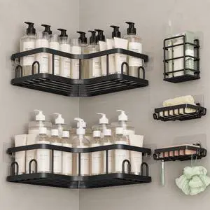 Large Capacity Corner Shower Caddy 5-Pack, Advanced Rustproof Design Large Capacity Corner Shower Caddy 5-Pack, Advanced Rustproof Design