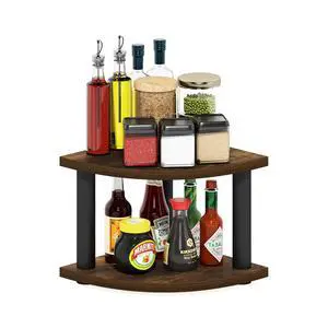 Turn-N-Tube Kitchen Countertop Organizer, 2-Tier Corner Countertop Organizer Shelf, Corner Shelf, for Kitchen, Pantry, Organizers and Storage, Amber Pine Turn-N-Tube Kitchen Countertop Organizer, 2-Tier Corner Countertop Organizer Shelf, Corner Shelf, for Kitchen, Pantry, Organizers and Storage, Amber Pine