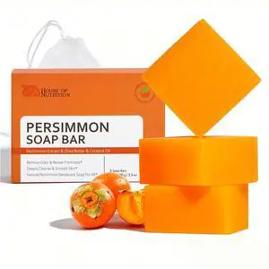 Persimmon Soap Bar for Body Odor Control, Japanese Persimmon and Tea Tree Deodorizing Soap for Nonenal Aging Odor, Men and Women, Gentle Non Drying, Pack of 3 Persimmon Soap Bar for Body Odor Control, Japanese Persimmon and Tea Tree Deodorizing Soap for Nonenal Aging Odor, Men and Women, Gentle Non Drying, Pack of 3