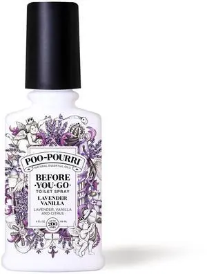Before-You-Go Toilet Spray, Lavender Vanilla, 4 Fl Oz, Up to 200 Uses, Bathroom Odor Deodorizer, Plant-Based with Essential Oils, for Home or Work, Lavender, Vanilla and Citrus Scent Before-You-Go Toilet Spray, Lavender Vanilla, 4 Fl Oz, Up to 200 Uses, Bathroom Odor Deodorizer, Plant-Based with Essential Oils, for Home or Work, Lavender, Vanilla and Citrus Scent