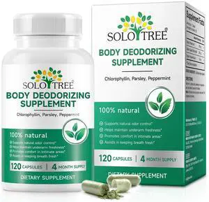 Chlorophyll Capsules - Body Deodorizing Supplement for Women & Men | Natural Internal Deodorant Tablets | Reduce Odor in Underarms, Intimate Areas & Oral | Vegan | 120 Count Chlorophyll Capsules - Body Deodorizing Supplement for Women & Men | Natural Internal Deodorant Tablets | Reduce Odor in Underarms, Intimate Areas & Oral | Vegan | 120 Count