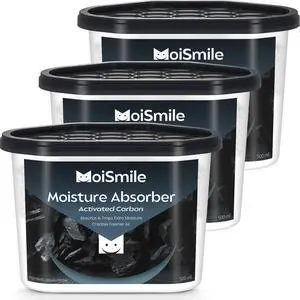 Absorbers with Activated Charcoal, Humidity Control & Air Deodorizing Preparations for Closet, Bathroom, Basement, Car & RV, 3 Pack Absorbers with Activated Charcoal, Humidity Control & Air Deodorizing Preparations for Closet, Bathroom, Basement, Car & RV, 3 Pack