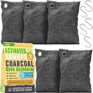 Activated Charcoal Odor Absorber for Strong Odors in Car, Closet, Shoe, Basement. 5 Activated Charcoal Bags Odor Absorbers for Home. Bamboo Charcoals Air Purifying Bag Charcoals Deodorizer Eliminator Activated Charcoal Odor Absorber for Strong Odors in Car, Closet, Shoe, Basement. 5 Activated Charcoal Bags Odor Absorbers for Home. Bamboo Charcoals Air Purifying Bag Charcoals Deodorizer Eliminator