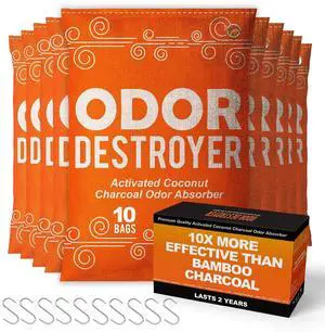 Activated Charcoal Odor Absorber for Home, Odor Eliminator for Strong Odor, Closet deodorizer, Car Air Purifier, Car Smoke Odor Eliminator, better than Bamboo Bag 10 Pack, 100g Each Activated Charcoal Odor Absorber for Home, Odor Eliminator for Strong Odor, Closet deodorizer, Car Air Purifier, Car Smoke Odor Eliminator, better than Bamboo Bag 10 Pack, 100g Each