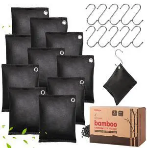 Activated Charcoal Odor Absorber, Odor Eliminator for Strong Odor,Bamboo Charcoal Air Purifying Bags for Home Car Closet Pet, Smoke Room Deodorizer (10 x 60g, Unscented) Activated Charcoal Odor Absorber, Odor Eliminator for Strong Odor,Bamboo Charcoal Air Purifying Bags for Home Car Closet Pet, Smoke Room Deodorizer (10 x 60g, Unscented)