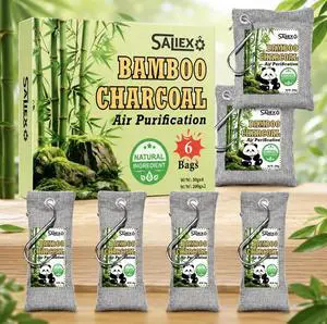 Bamboo Charcoal Bags-Odor Absorbent, Natural Odor Eliminator, 6 Pack (200g*2) (50 * 4) Bamboo Charcoal Bags-Odor Absorbent, Natural Odor Eliminator, 6 Pack (200g*2) (50 * 4)
