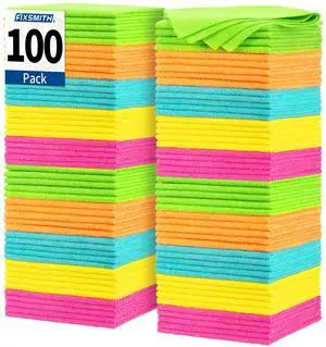 Microfiber Cleaning Cloth, 100 Pack Shop Towels, Micro Fiber Cloth for Cleaning Car, All-Purpose Absorbent Cleaning Rags for Housekeeping, Dust Cloth for Office, Car Wash Towels, 12inx12in Microfiber Cleaning Cloth, 100 Pack Shop Towels, Micro Fiber Cloth for Cleaning Car, All-Purpose Absorbent Cleaning Rags for Housekeeping, Dust Cloth for Office, Car Wash Towels, 12inx12in