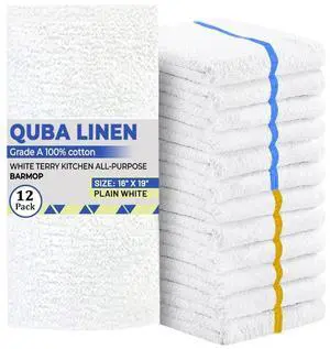 Bar Mops Towels, 12 Pack Premium Quality 100% Cotton, Size 16x19 Highly Absorbent and Multi-Purpose Cleaning Rags - Terry Towels for Home and Kitchen Machine Washable bar mops (12) Bar Mops Towels, 12 Pack Premium Quality 100% Cotton, Size 16x19 Highly Absorbent and Multi-Purpose Cleaning Rags - Terry Towels for Home and Kitchen Machine Washable bar mops (12)