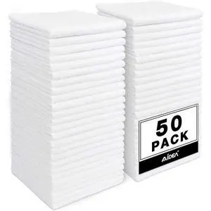 White Microfiber Cleaning Cloth, 50PK, Cleaning Rags 11.5"x 11.5" White Microfiber Cleaning Cloth, 50PK, Cleaning Rags 11.5"x 11.5"