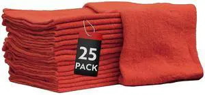 Auto Mechanic Shop Towels 25 Pack Bulk Shop Rags 100% Cotton Size 14"x14" Commercial Grade (25 Pack, Red) Auto Mechanic Shop Towels 25 Pack Bulk Shop Rags 100% Cotton Size 14"x14" Commercial Grade (25 Pack, Red)