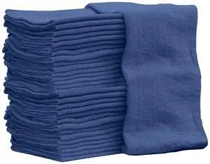 Shop Towels 50 Pack Cotton Rags Size 14"x14" Commercial Grade (50 Pack, Blue) Shop Towels 50 Pack Cotton Rags Size 14"x14" Commercial Grade (50 Pack, Blue)