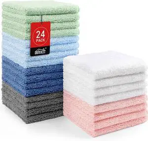 Washcloths 24PK, Ultra Soft&Highly Absorbent Face Towels, 12X12 in Washcloths 24PK, Ultra Soft&Highly Absorbent Face Towels, 12X12 in