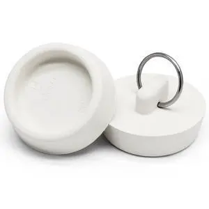 2 PCS 1-1/2" to 1-5/8" Rubber Drain Stopper with Hanging Ring, White 2 PCS 1-1/2" to 1-5/8" Rubber Drain Stopper with Hanging Ring, White