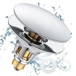Universal Bathroom Sink Stopper, 1.1~1.5" Sink Drain Stopper, Full Size Bounce Bullet Type Pop Up Basin Drain Strainer, Chrome Anti-Clogging Sink Drain Filter with Hair Catcher (Silver) Universal Bathroom Sink Stopper, 1.1~1.5" Sink Drain Stopper, Full Size Bounce Bullet Type Pop Up Basin Drain Strainer, Chrome Anti-Clogging Sink Drain Filter with Hair Catcher (Silver)