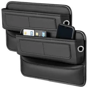 2 Pcs Car Seat Gap Filler Organizer, Universal Premium Leather Front Seat Side Organizer, Gap Filler for Car, Leather Car Storage Box with Multi-Pocket Design for Car Truck 2 Pcs Car Seat Gap Filler Organizer, Universal Premium Leather Front Seat Side Organizer, Gap Filler for Car, Leather Car Storage Box with Multi-Pocket Design for Car Truck