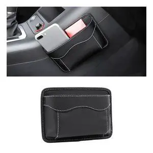 PU Leather Car Seat Side Pocket Organizer, Black/Flag PU Leather Car Seat Side Pocket Organizer, Black/Flag