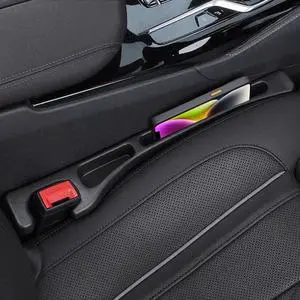 Car Seat Gap Filler, 2 Pack No-Drop Seat Side Gap Seam Filler Organizer with Phone Holder, Universal Fit Fill The Gap Between Seat and Console, Perfect for Car SUV Truck Black Car Seat Gap Filler, 2 Pack No-Drop Seat Side Gap Seam Filler Organizer with Phone Holder, Universal Fit Fill The Gap Between Seat and Console, Perfect for Car SUV Truck Black
