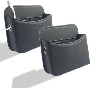 Self-Adhesive Car Seat Side Pocket Organizer with Cable Port - Black PU Leather Storage Pouch for Phone & Keys, Fits Gaps, Console & Door Glossy Black Self-Adhesive Car Seat Side Pocket Organizer with Cable Port - Black PU Leather Storage Pouch for Phone & Keys, Fits Gaps, Console & Door Glossy Black