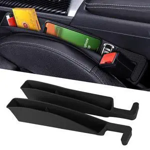 2PCS Car Seat Gap Filler Organizer, Multifunctional Seat Gap Storage Box for Phone Key, Stop Things from Dropping Between Seat and Console, Universal Interior Car Accessories (Black) 2PCS Car Seat Gap Filler Organizer, Multifunctional Seat Gap Storage Box for Phone Key, Stop Things from Dropping Between Seat and Console, Universal Interior Car Accessories (Black)