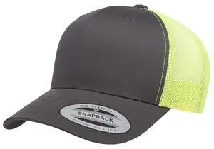 Men's YP Classics Retro Trucker Hat, Charcoal/Neon Green, One Size Men's YP Classics Retro Trucker Hat, Charcoal/Neon Green, One Size