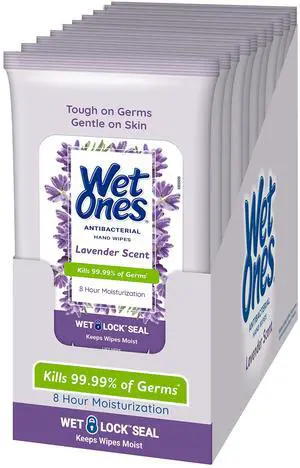 Antibacterial Hand Wipes, Lavender, 20 ct (10 Pack) Antibacterial Hand Wipes, Lavender, 20 ct (10 Pack)