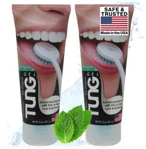 Tung Tongue Gel, Fresh Mint Tongue Cleaner Paste, Bad Breath Odor Eliminator, Halitosis Defense, BPA Free, USA Made (2-Pack) Tung Tongue Gel, Fresh Mint Tongue Cleaner Paste, Bad Breath Odor Eliminator, Halitosis Defense, BPA Free, USA Made (2-Pack)