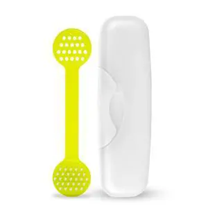 Tongue Cleaner - Professional 2-in-1 Tongue Scraper and Brush for Fresh Breath - BPA-Free and Non-Toxic Oral Care - 1 CT - Yellow Tongue Cleaner - Professional 2-in-1 Tongue Scraper and Brush for Fresh Breath - BPA-Free and Non-Toxic Oral Care - 1 CT - Yellow