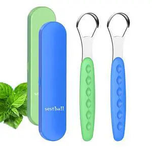 New Version Tongue Scraper Cleaner for Adults & Kids, Medical Grade Metal Tongue Brushes Set for Fresh Breath Dental Eliminate Bad Breath in Seconds New Version Tongue Scraper Cleaner for Adults & Kids, Medical Grade Metal Tongue Brushes Set for Fresh Breath Dental Eliminate Bad Breath in Seconds