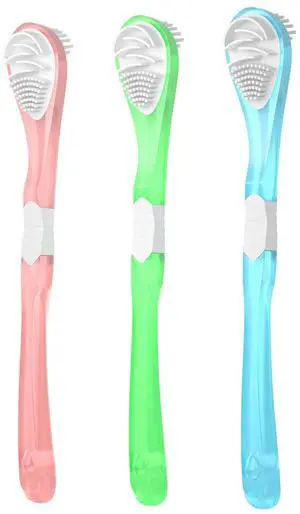 Double-Side Desiged Tongue Scraper, Ultra-Soft Tongue Brush Tongue Cleaner (3 Pack) Double-Side Desiged Tongue Scraper, Ultra-Soft Tongue Brush Tongue Cleaner (3 Pack)