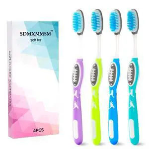 Soft Hair Manual Toothbrush, Soft Care Rugby Brush Handle, Adult, decontamination, Suitable for Sensitive Teeth, whitening and Tongue Coating Cleaning, Set of 4. Soft Hair Manual Toothbrush, Soft Care Rugby Brush Handle, Adult, decontamination, Suitable for Sensitive Teeth, whitening and Tongue Coating Cleaning, Set of 4.