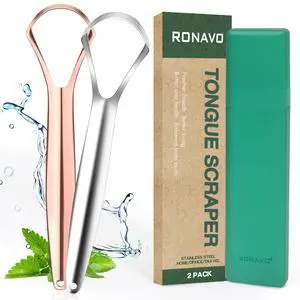 Tongue Scraper for Adults, Two Colors Designed for Couples, Cure Bad Breath, Tongue Cleaners Stainless Steel, Metal Tongue Scrapers for Oral Care & Hygiene (2 Pack) Tongue Scraper for Adults, Two Colors Designed for Couples, Cure Bad Breath, Tongue Cleaners Stainless Steel, Metal Tongue Scrapers for Oral Care & Hygiene (2 Pack)