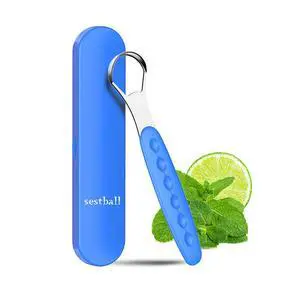 New Version Tongue Scraper Cleaner for Adults & Kids, Medical Grade Metal Tongue Brushes Set for Fresh Breath Dental Eliminate Bad Breath in Seconds (Blue) New Version Tongue Scraper Cleaner for Adults & Kids, Medical Grade Metal Tongue Brushes Set for Fresh Breath Dental Eliminate Bad Breath in Seconds (Blue)
