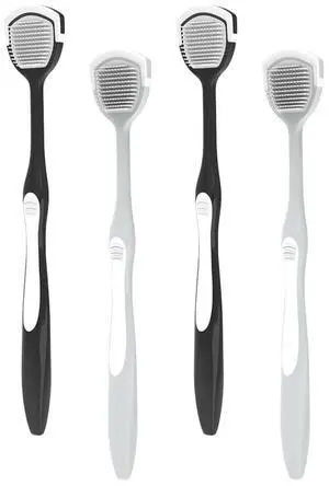 Tongue Cleaner, Tongue Brush, Tongue Scraper for Oral Hygiene, Clean Tongue, Reduce Bad Breath and Make Our Breath Fresher Black,Gray Pack of 4 (Black,Gray) Tongue Cleaner, Tongue Brush, Tongue Scraper for Oral Hygiene, Clean Tongue, Reduce Bad Breath and Make Our Breath Fresher Black,Gray Pack of 4 (Black,Gray)