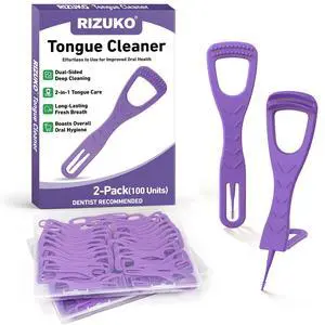 Disposable Tongue Cleaners, Dual-Sided, Fresh Breath, 100ct Disposable Tongue Cleaners, Dual-Sided, Fresh Breath, 100ct