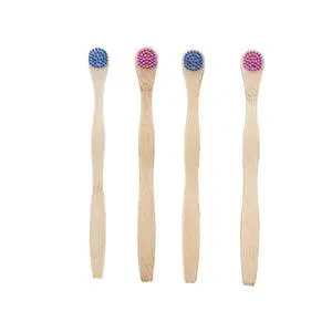 Bamboo Tongue Cleaner Brush: 4 Pack Soft Bristle Wooden Toothbrush Set for Bad Breath, Natural Ergonomic Handle Oral Care Tool, 2 Blue 2 Violet Bamboo Tongue Cleaner Brush: 4 Pack Soft Bristle Wooden Toothbrush Set for Bad Breath, Natural Ergonomic Handle Oral Care Tool, 2 Blue 2 Violet