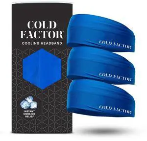 Instant Cooling Headband for Women and Men, 3 Pack, Blue Instant Cooling Headband for Women and Men, 3 Pack, Blue