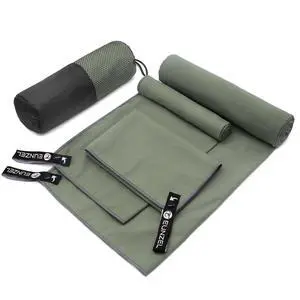 Quick Dry Camping Towel, Microfiber Travel Towel 3 Size at 1 Pack,Fast Drying Towel Set for Camping, Beach, Gym, Sports, Yoga & Swimming Pool, Army Green Quick Dry Camping Towel, Microfiber Travel Towel 3 Size at 1 Pack,Fast Drying Towel Set for Camping, Beach, Gym, Sports, Yoga & Swimming Pool, Army Green