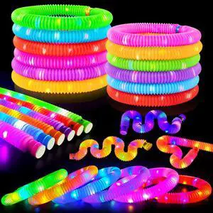 Glow Sticks Camping Essentials for Toddlers 6-96 PCS,Light Up Pop Tube Toys Glow Sticks Camping Essentials for Toddlers 6-96 PCS,Light Up Pop Tube Toys