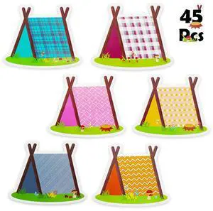 45 Pcs Woodland Camping Classroom Decor Tent Cut Outs Set Forest Adventure Bulletin Board Decoration Reusable Back to School Paper Supplies for Teacher 6 Styles(Woodland Pup Tents) 45 Pcs Woodland Camping Classroom Decor Tent Cut Outs Set Forest Adventure Bulletin Board Decoration Reusable Back to School Paper Supplies for Teacher 6 Styles(Woodland Pup Tents)