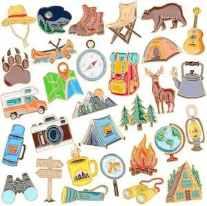 60pcs Camping Enamel Pins, Camp Lapel Pins Outdoor Adventure Brooch 60pcs Camping Enamel Pins, Camp Lapel Pins Outdoor Adventure Brooch