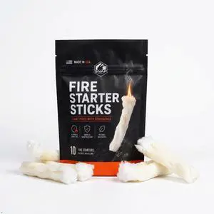 Fire Starter Sticks Lights in Seconds, 8+ Minute Burn, Fire Tinder, Reliable in Wind & Wet Conditions, Natural Wax Blend, 10 Pack for Campfire, BBQ, Fireplace & Emergency Use Fire Starter Sticks Lights in Seconds, 8+ Minute Burn, Fire Tinder, Reliable in Wind & Wet Conditions, Natural Wax Blend, 10 Pack for Campfire, BBQ, Fireplace & Emergency Use