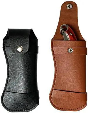Pocket Knife Sheath, 2 PCS PU Leather Belt Knife Holders Pocket Knife Sheath, 2 PCS PU Leather Belt Knife Holders