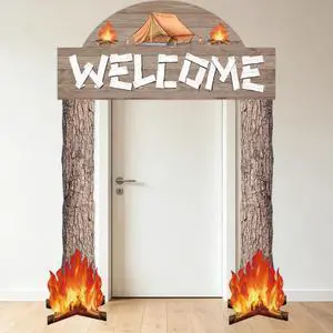 7 PCS Camping Themed Party Decorations with 3D Cardboard Campfire 7 PCS Camping Themed Party Decorations with 3D Cardboard Campfire