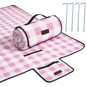 Outdoor Picnic Blanket, Extra Large, 80''x60'' Waterproof Foldable Blankets Gingham Picnic Mat for Beach, Camping Grass Lawn Park Accessories Cute Couple Ideas Wedding (Pink, 80x60) Outdoor Picnic Blanket, Extra Large, 80''x60'' Waterproof Foldable Blankets Gingham Picnic Mat for Beach, Camping Grass Lawn Park Accessories Cute Couple Ideas Wedding (Pink, 80x60)