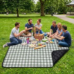 80"x 83" Extra Large Picnic Blanket Waterproof Sandproof, Foldable Outdoor Mat with Premium Canvas Strap for Beach 80"x 83" Extra Large Picnic Blanket Waterproof Sandproof, Foldable Outdoor Mat with Premium Canvas Strap for Beach