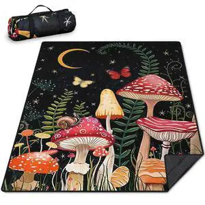 Mushroom Picnic Blankets Waterproof Foldable Picnic Outdoor Blanket 80"x 60" Picnic Mat 3-Layer Thicking Outdoor Foldable Blankets Sandproof Lightweight Beach Blankets with Strap Machine Washable Mushroom Picnic Blankets Waterproof Foldable Picnic Outdoor Blanket 80"x 60" Picnic Mat 3-Layer Thicking Outdoor Foldable Blankets Sandproof Lightweight Beach Blankets with Strap Machine Washable