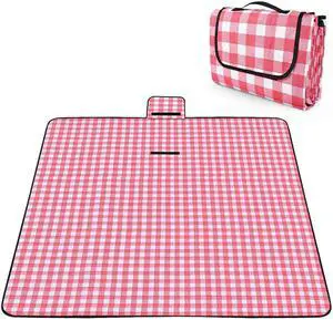Extra Large Picnic Blanket 80 x 80 Inch Waterproof Foldable Beach Blankets Outdoor Picnic Mat for Camping Grass Lawn Park Music Festival Party Accessories (Red and White) Extra Large Picnic Blanket 80 x 80 Inch Waterproof Foldable Beach Blankets Outdoor Picnic Mat for Camping Grass Lawn Park Music Festival Party Accessories (Red and White)