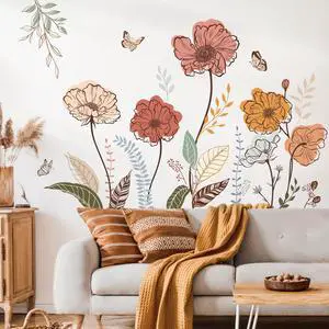 Boho Flower Wall Stickers Wildflower Floral Grass Peel and Stick Wall Art Decals for Living Room Bedroom TV Wall Boho Flower Wall Stickers Wildflower Floral Grass Peel and Stick Wall Art Decals for Living Room Bedroom TV Wall